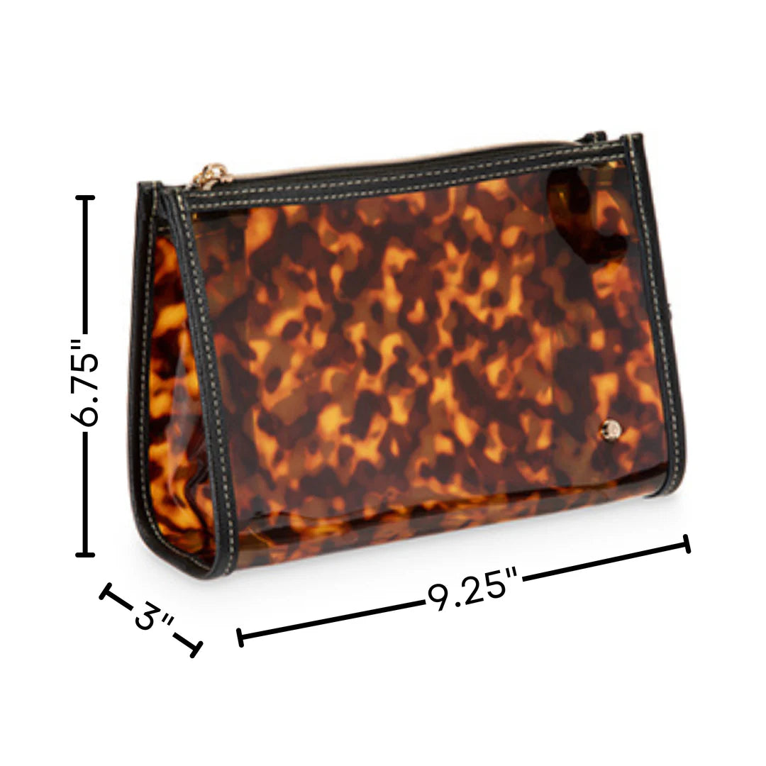 Stephanie Johnson Medium Zip Cosmetic Case -Clearly Tortoise