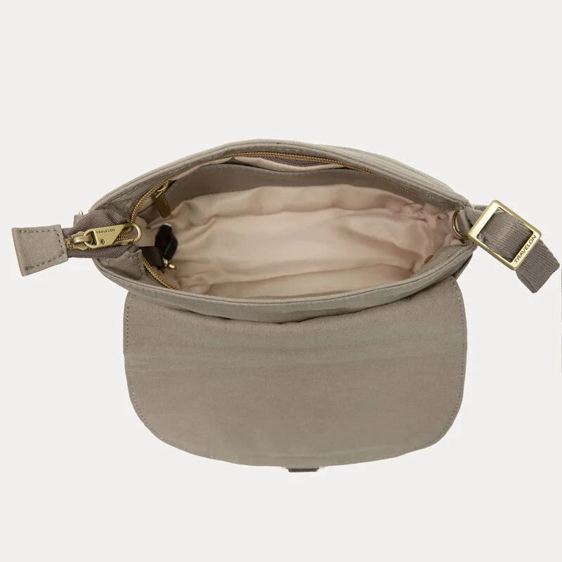 Travelon Anti-Theft Courier Saddle Crossbody - Stone Grey