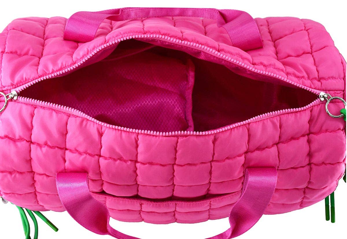 Mimi Quilted Puffer Weekender/Duffel Bag: Navy