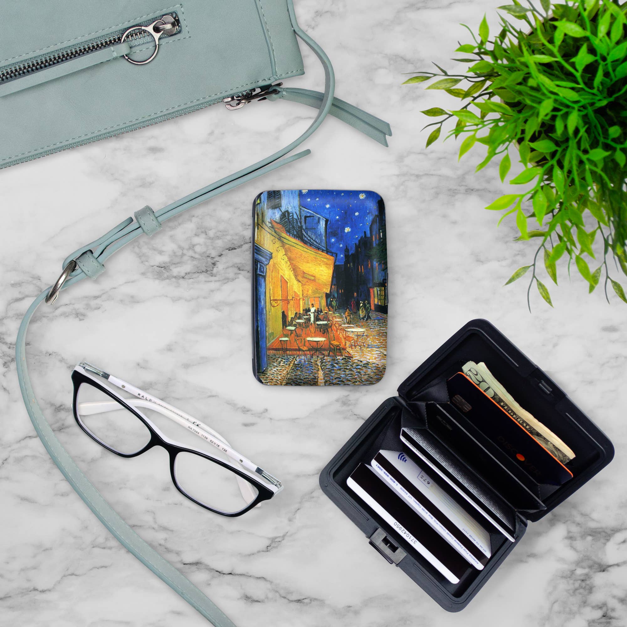 Monarque Van Gogh Café Terrace at Night RFID Armored Wallet