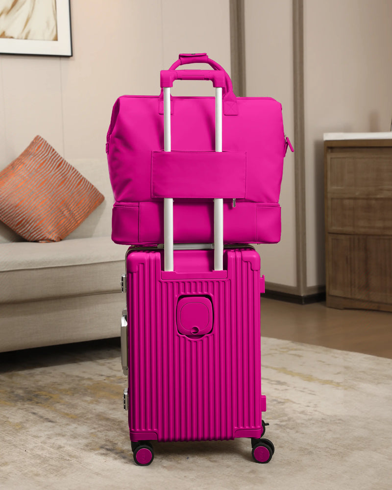 NOBL Travel Drop Bottom Weekender Bag - Hot Pink