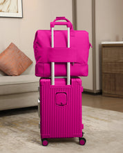 NOBL Travel Drop Bottom Weekender Bag - Hot Pink