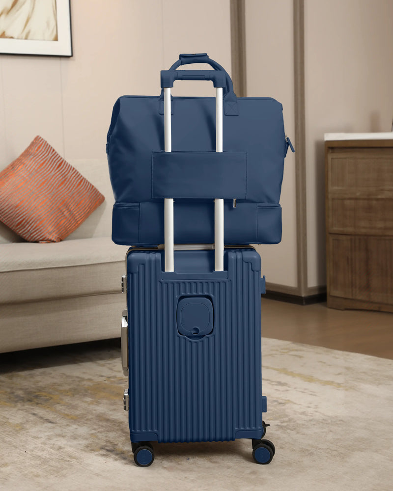 NOBL Travel Drop Bottom Weekender Bag - Midnight Blue