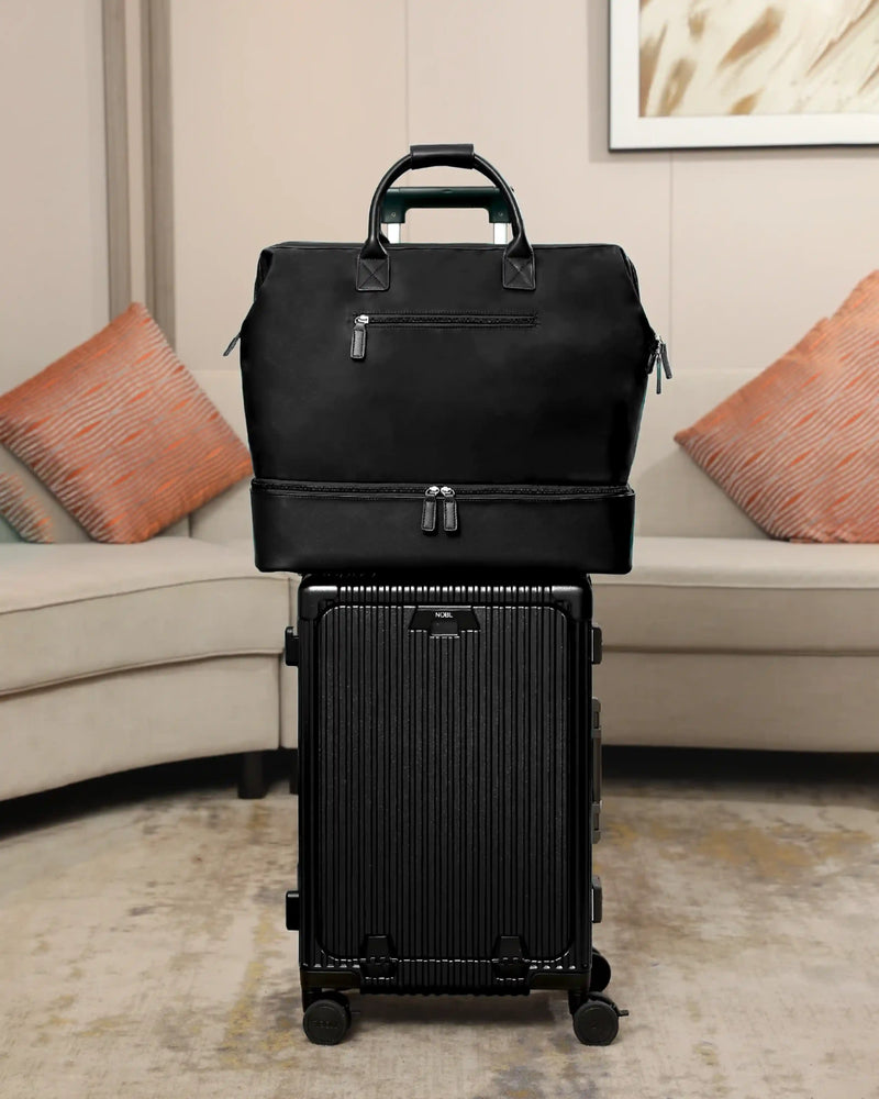 NOBL Travel Drop Bottom Weekender Bag - Jet Black