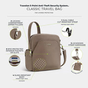 Travelon Anti-Theft Classic Travel Bag - Hazelnut