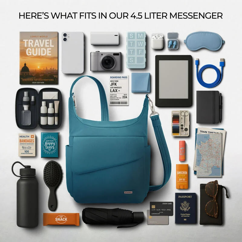 Travelon Anti-Theft Classic Messenger Bag - Teal