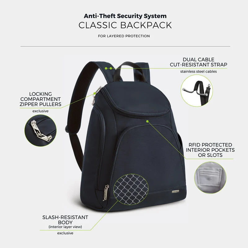 Travelon Anti-theft Classic Backpack - Midnight Navy