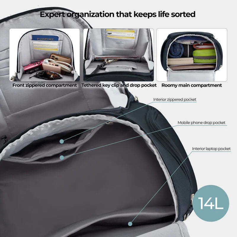 Travelon Anti-theft Classic Backpack - Midnight Navy