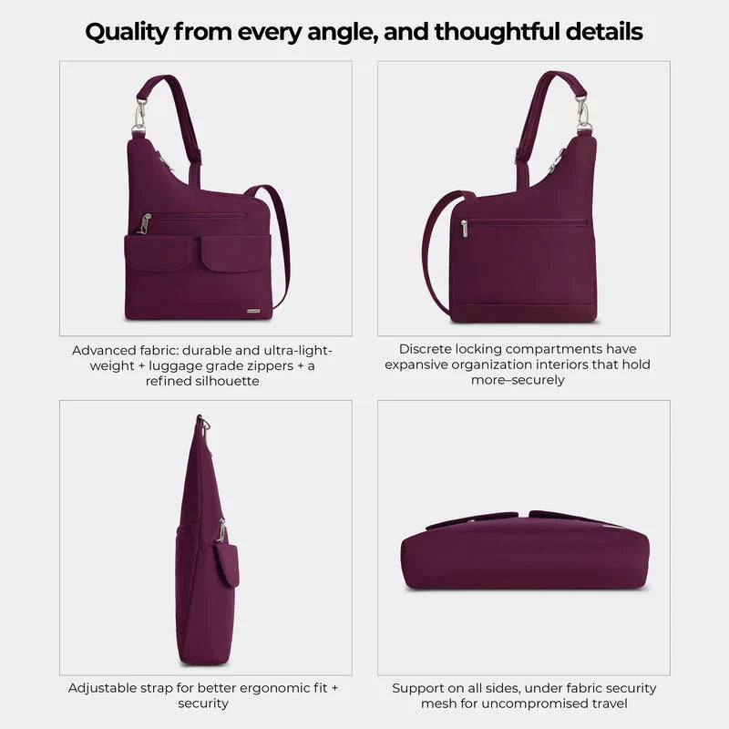 Travelon Anti-Theft Classic Crossbody - Burgundy