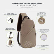 Travelon Anti-Theft Classic Sling Bag - Hazelnut