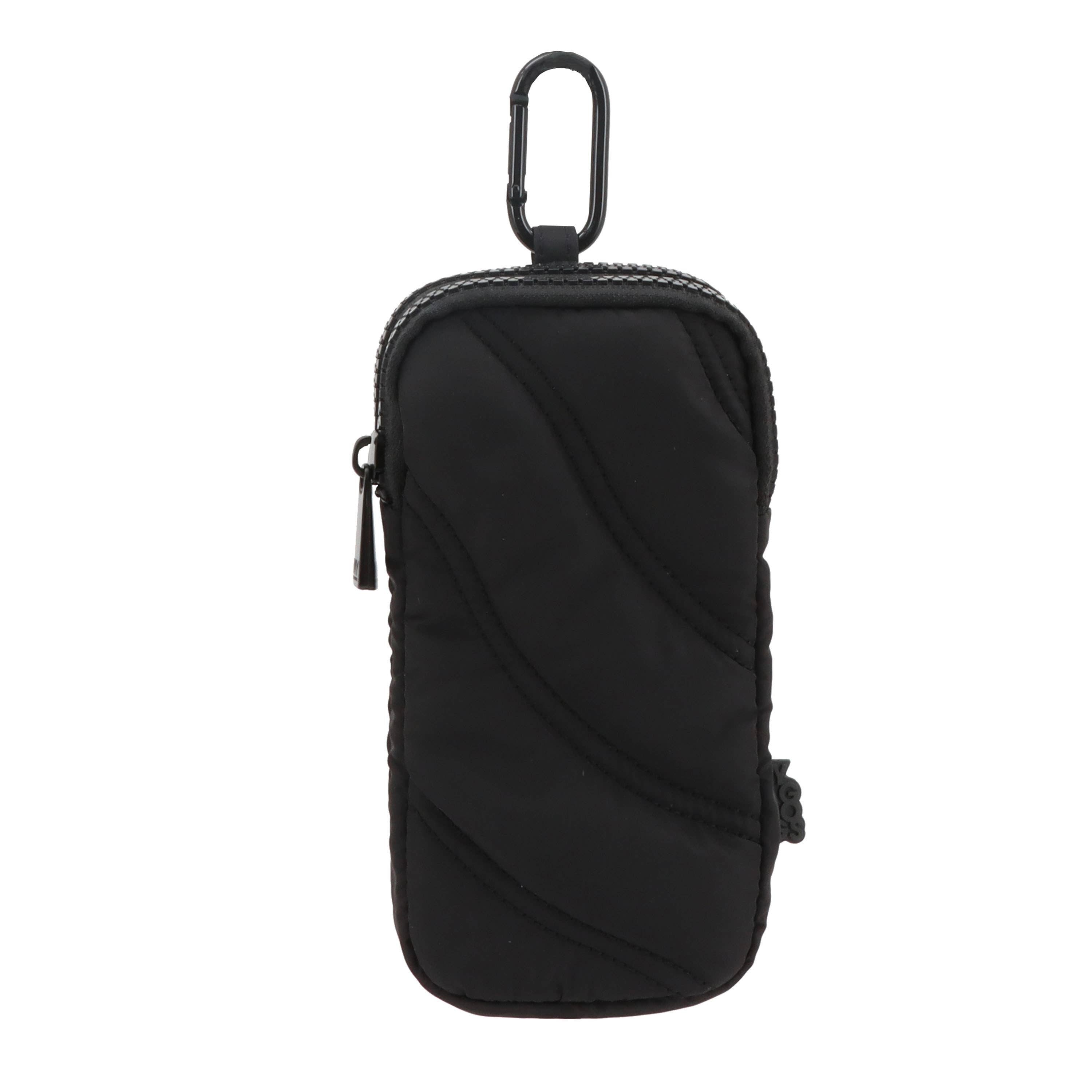 MYTAGALONGS Puffer Double Eyeglass Case w/Caribiner - Black