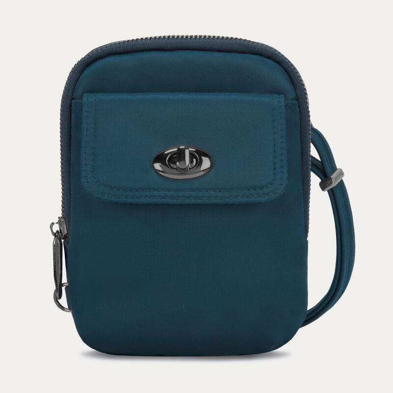 Travelon Anti-Theft Tailored Crossbody Phone Pouch- Peacock