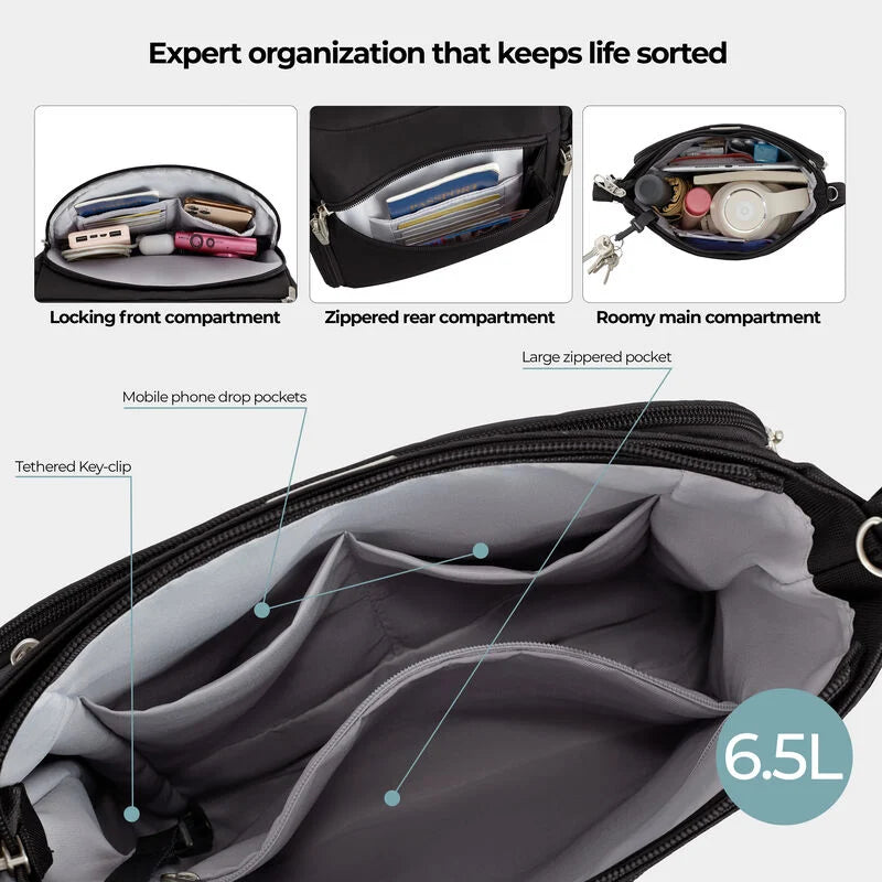 Travelon Anti-Theft North/South Crossbody - Black