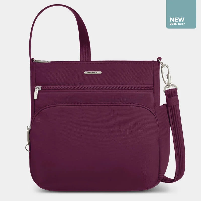 Travelon Anti-Theft Classic N/S Crossbody - Burgundy