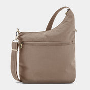 Travelon Anti-Theft Signature 3 Compartment Crossbody- Nutmeg