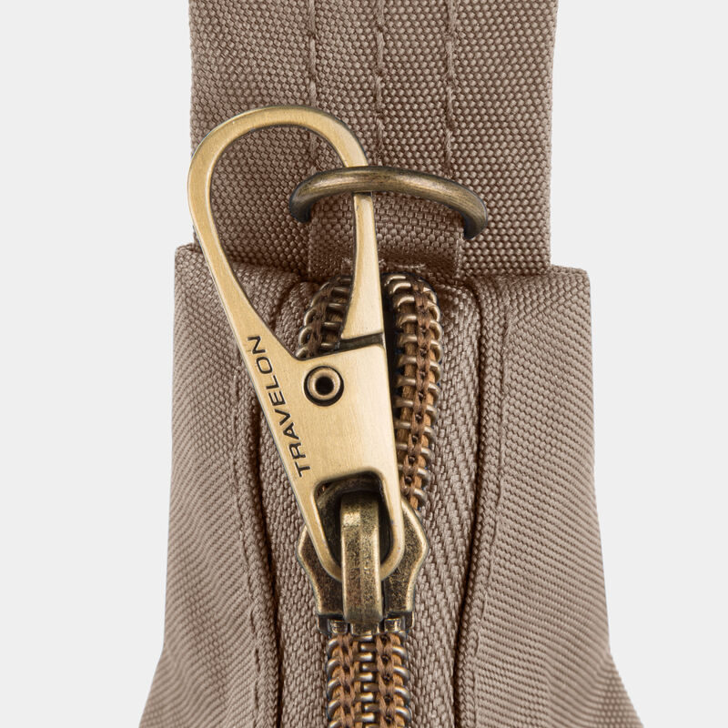 Travelon Anti-Theft Signature 3 Compartment Crossbody- Nutmeg
