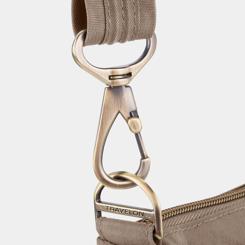 Travelon Anti-Theft Signature 3 Compartment Crossbody- Nutmeg