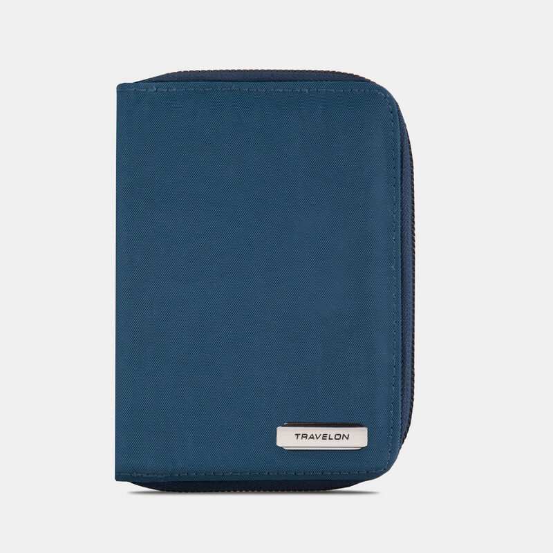 Travelon RFID Blocking Passport Zip Wallet - Ocean Blue – Irv's Luggage