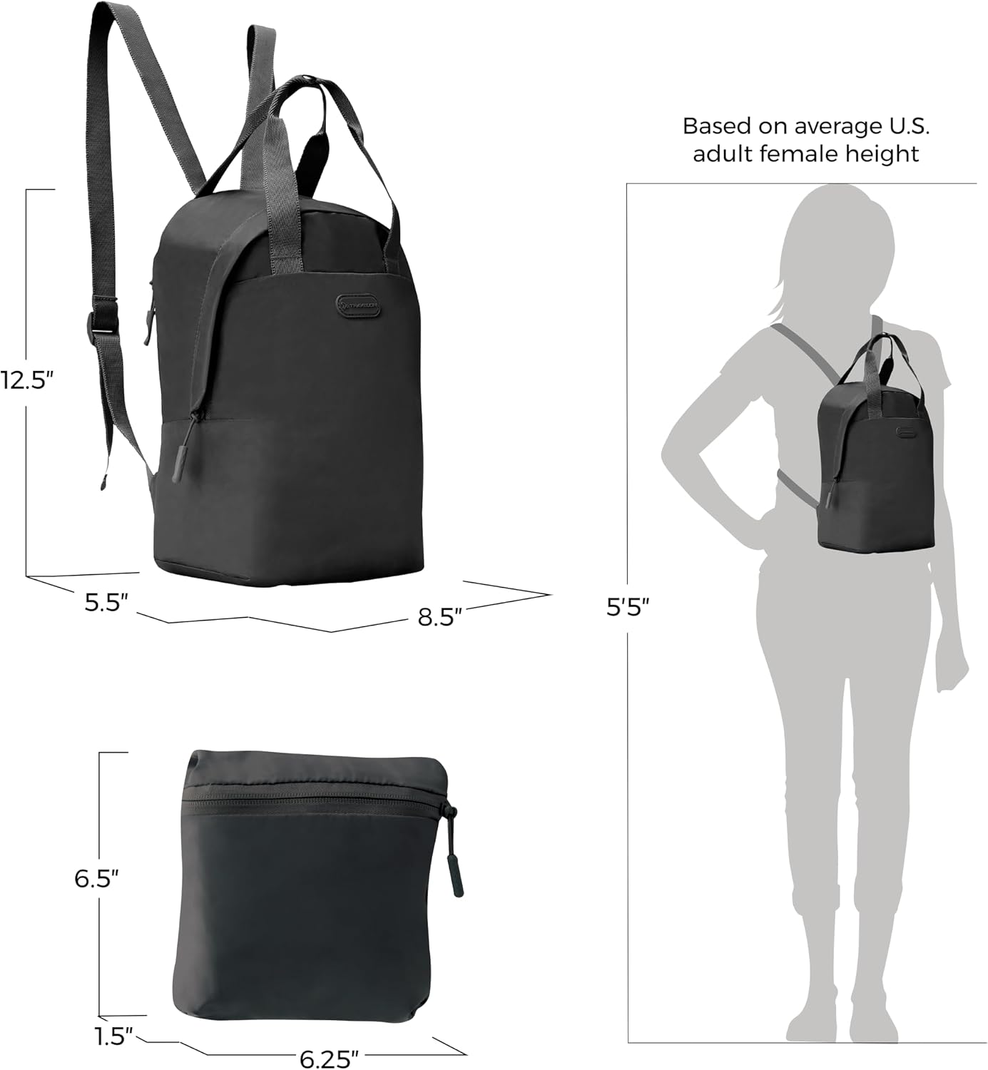 Travelon Packable Mini Backpack - Black