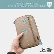 Travelon RFID Blocking Family Passport Wallet - Sable