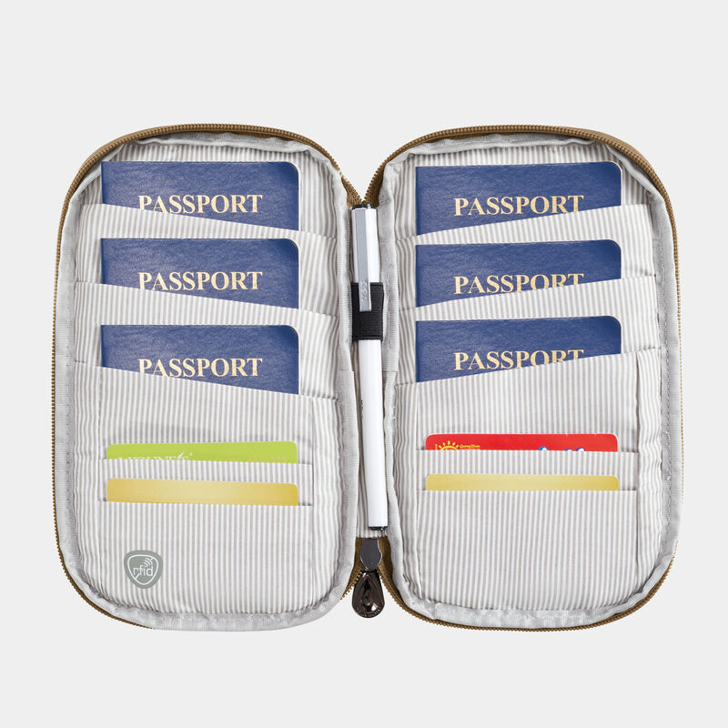 Travelon RFID Blocking Family Passport Wallet - Sable