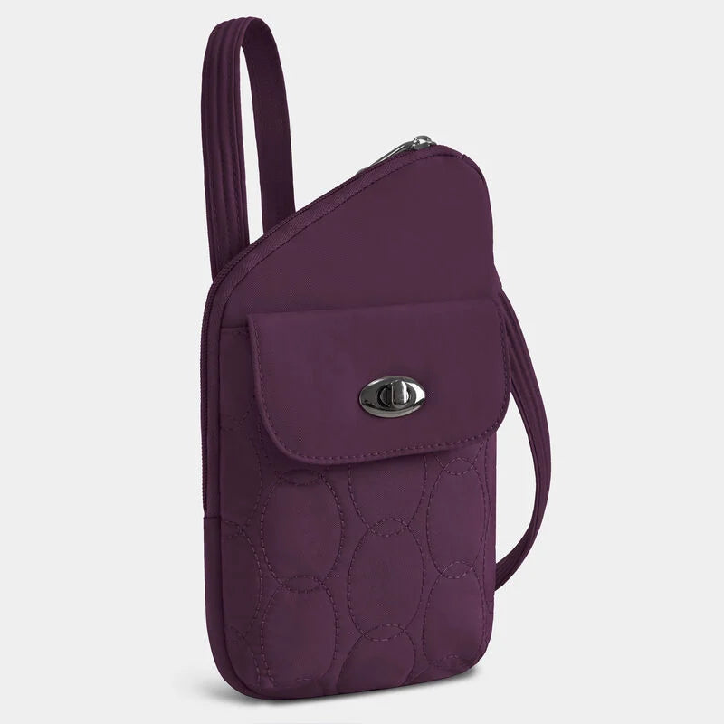 Travelon Runways Anti-Theft Slim Asymmetric Crossbody - Plum