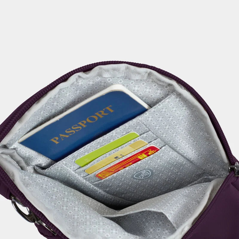 Travelon Runways Anti-Theft Slim Asymmetric Crossbody - Plum