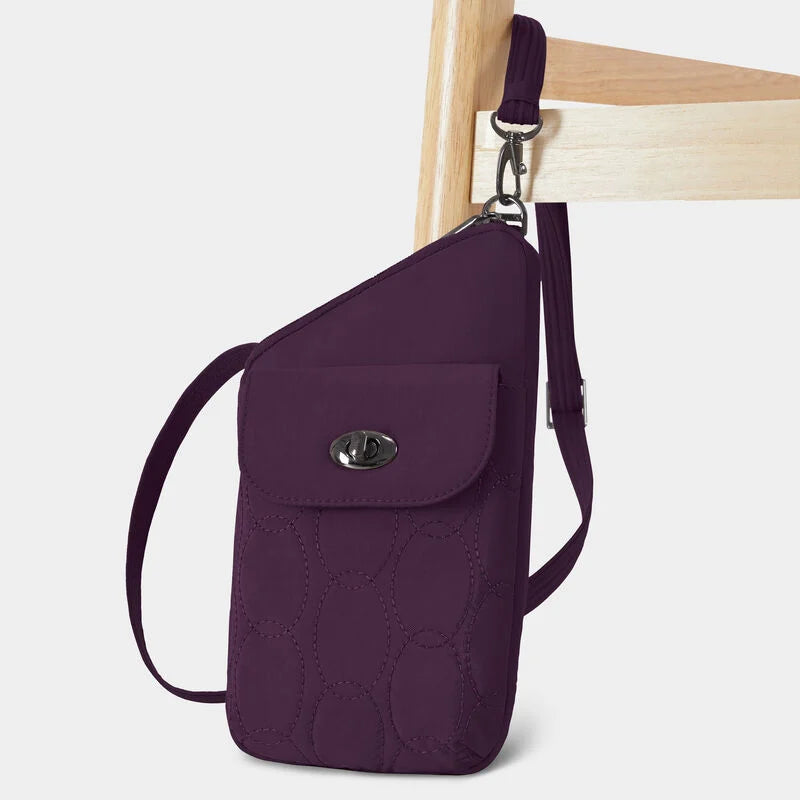 Travelon Runways Anti-Theft Slim Asymmetric Crossbody - Plum