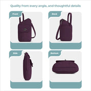 Travelon Runways Anti-Theft Slim Asymmetric Crossbody - Plum