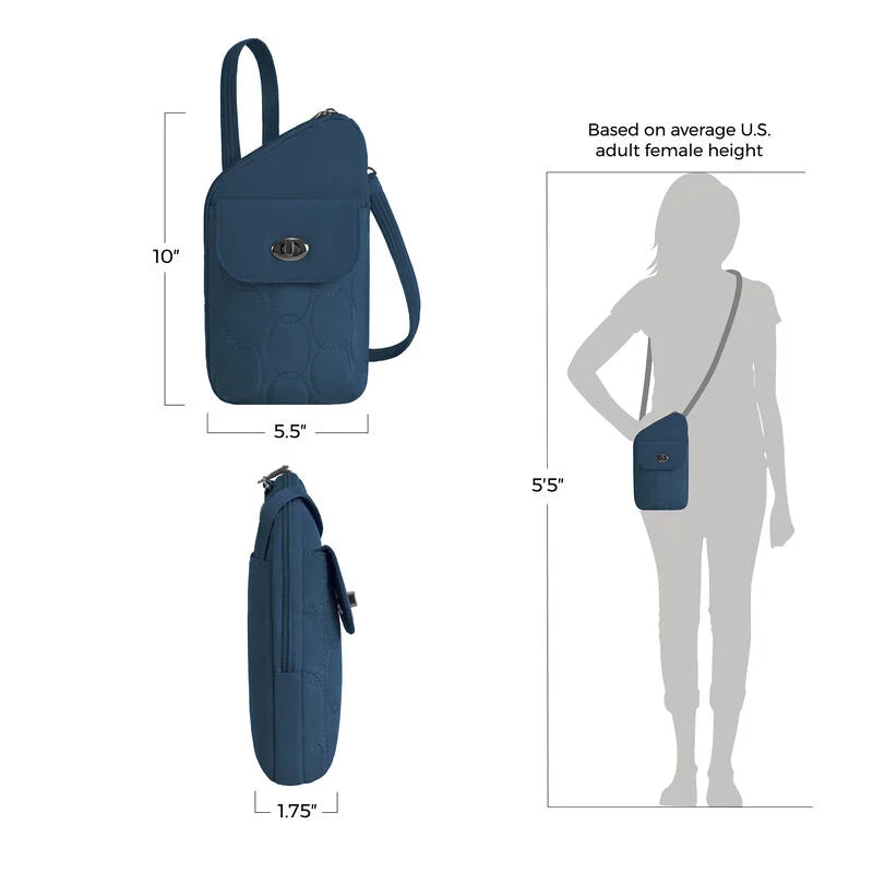Travelon Runways Anti-Theft Slim Asymmetric Crossbody - Ocean