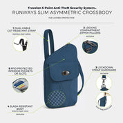 Travelon Runways Anti-Theft Slim Asymmetric Crossbody - Ocean