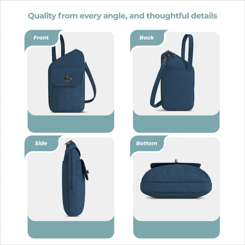 Travelon Runways Anti-Theft Slim Asymmetric Crossbody - Ocean