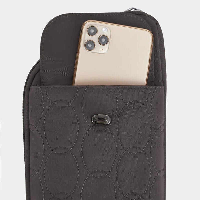 Travelon Runways Anti-Theft Slim Asymmetric Crossbody - Smoke