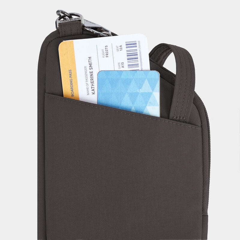 Travelon Runways Anti-Theft Slim Asymmetric Crossbody - Smoke
