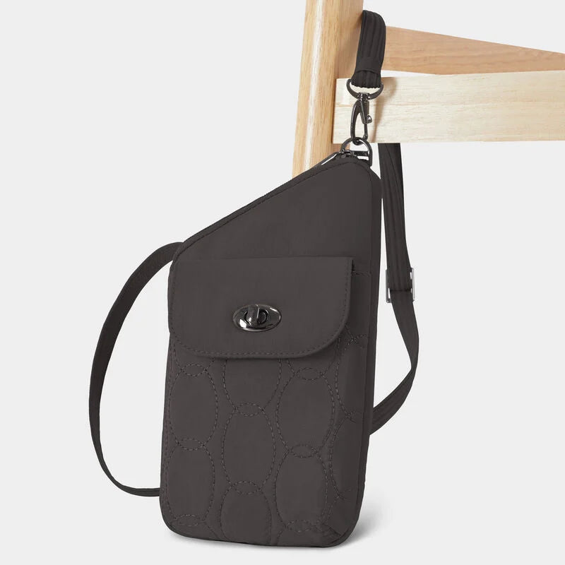 Travelon Runways Anti-Theft Slim Asymmetric Crossbody - Smoke