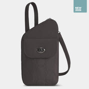 Travelon Runways Anti-Theft Slim Asymmetric Crossbody - Smoke