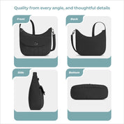 Travelon Runways Anti-Theft Medium Crossbody - Black