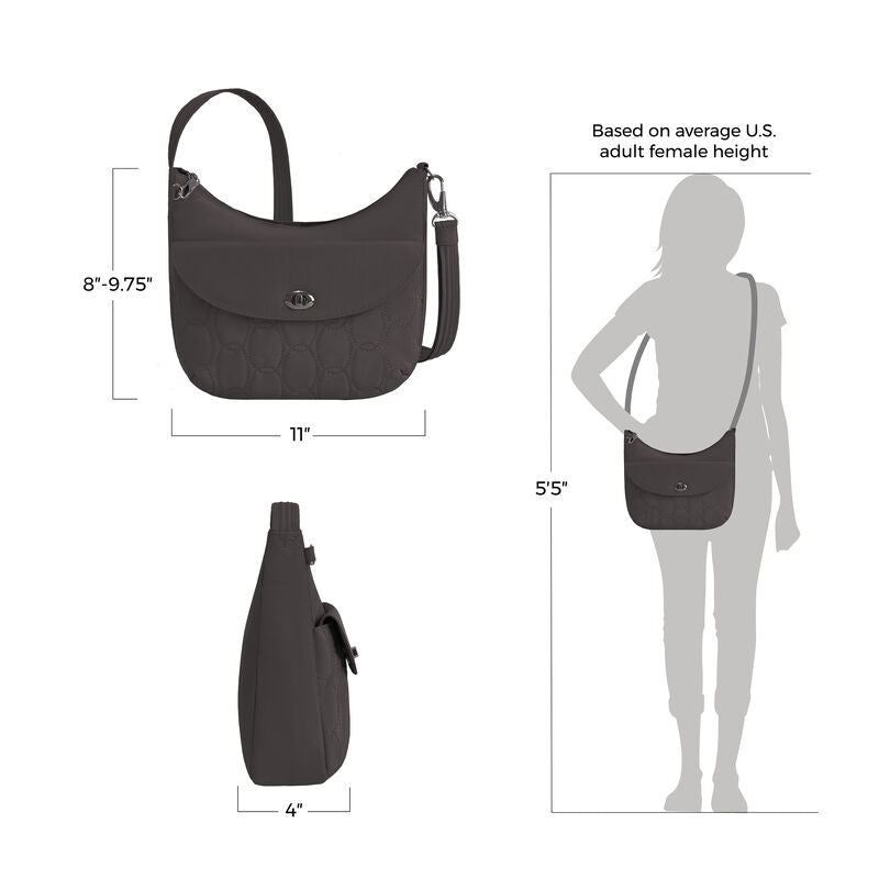 Travelon Runways Anti-Theft Medium Crossbody - Smoke