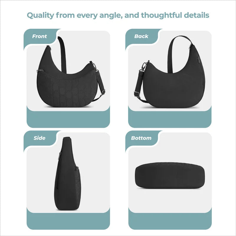 Travelon Runways Anti-Theft Asymmetric Hobo - Black