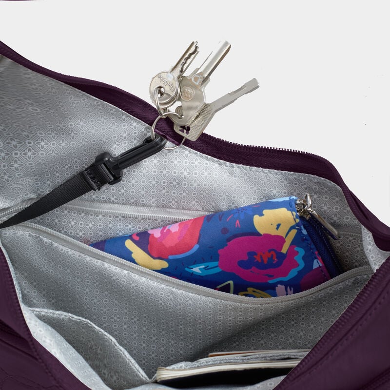 Travelon Runways Anti-Theft Asymmetric Hobo - Plum