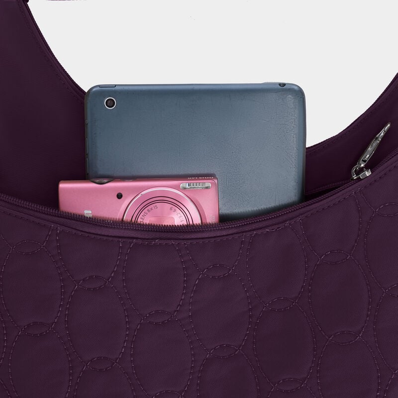 Travelon Runways Anti-Theft Asymmetric Hobo - Plum