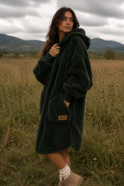 Nordic Beach Wrap Long - Midnight Green