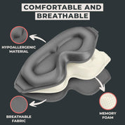 FlyHugz® Premium Sleep Mask - Gray