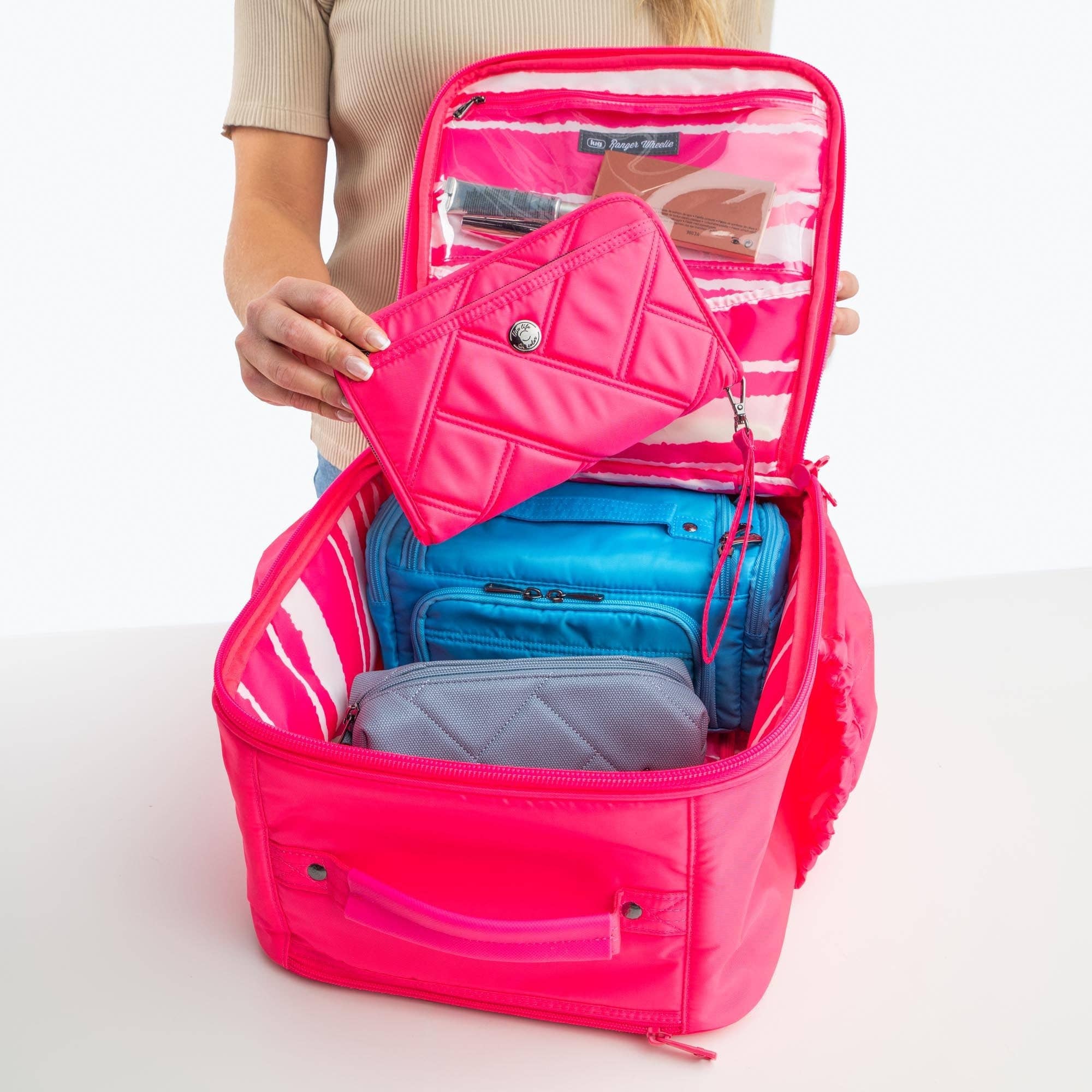 Lug Legacy Collection Ranger Wheelie Spinner Rolling Tote: MAGENTA