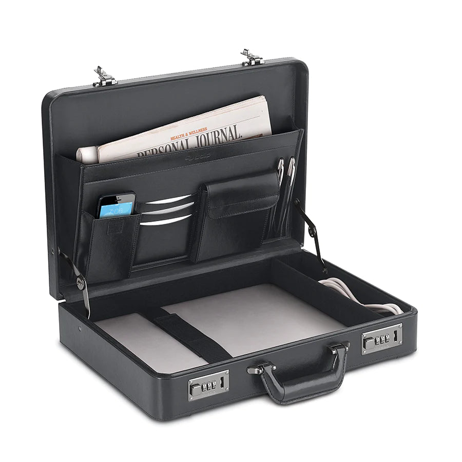 Solo New York Broadway Leather Attaché - Black