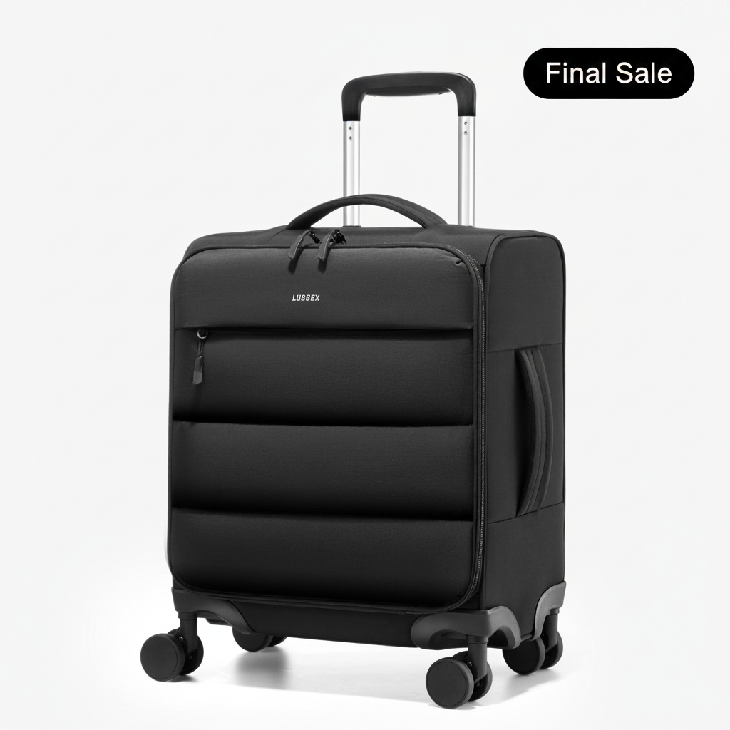 Luggex Underseat Carry-On 16" Soft Shell - Black