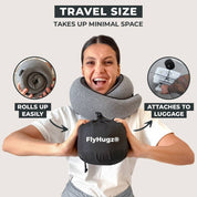FlyHugz® Travel Neck Pillow - Gray