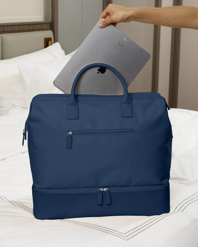 NOBL Travel Drop Bottom Weekender Bag - Midnight Blue