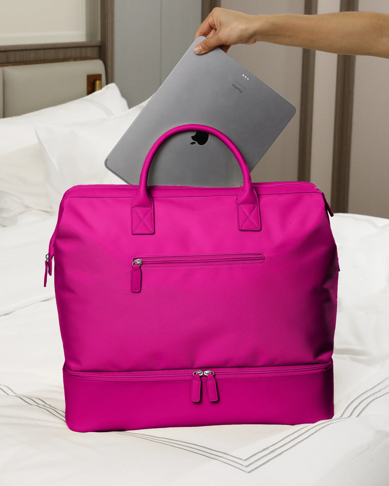 NOBL Travel Drop Bottom Weekender Bag - Hot Pink