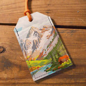 Backerton Painted Mountains - Leather Luggage Tag